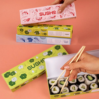 Boîte d'emballage pour sushis, logo personnalisé, boîte alimentaire écologique recyclable, livraison de sushis, sushis à emporter, boîte à sushis à emporter