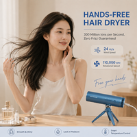 Sèche-cheveux sur pied 110 000 tr/min, multi-usages matinal, mains libres, 300 millions d'ions pour la nutrition des cheveux