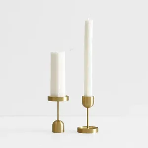 Suporte de vela decorativo, conjunto de velas de bronze dourado
