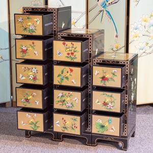 Élégant <span class=keywords><strong>petit</strong></span> meuble <span class=keywords><strong>haut</strong></span> en bois massif américain peinture feuille d'or meubles de salon avec commode et buffet - Product Image 3