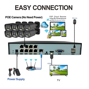Sistema de Cámaras de Seguridad CCTV 4K 8CH 8MP, <span class=keywords><strong>Kit</strong></span> NVR con Grabador de Video Inteligente, Cámara IP <span class=keywords><strong>POE</strong></span> Tipo Bala IP66, Sistema de Vigilancia con Detección de Movimiento - Product Image 2