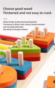Jeu 3-en-1 en bois coloré pour enfants : Comptage, Empilage, Pêche, Xylophone, Blocs mathématiques numérotés et de formes - Product Image 2