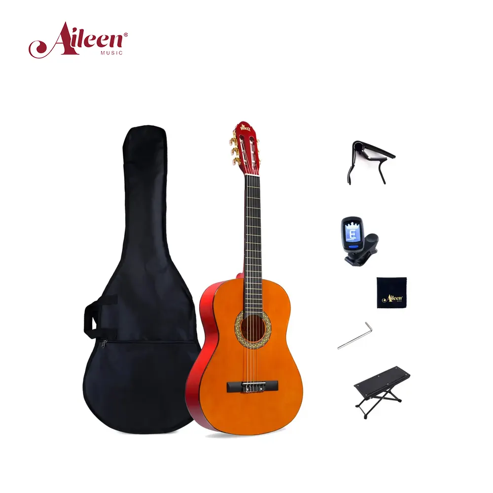 AileenMusic-Instrumentos musicales, venta al por mayor, China, 39 ", kit de guitarras clásicas (AC851)