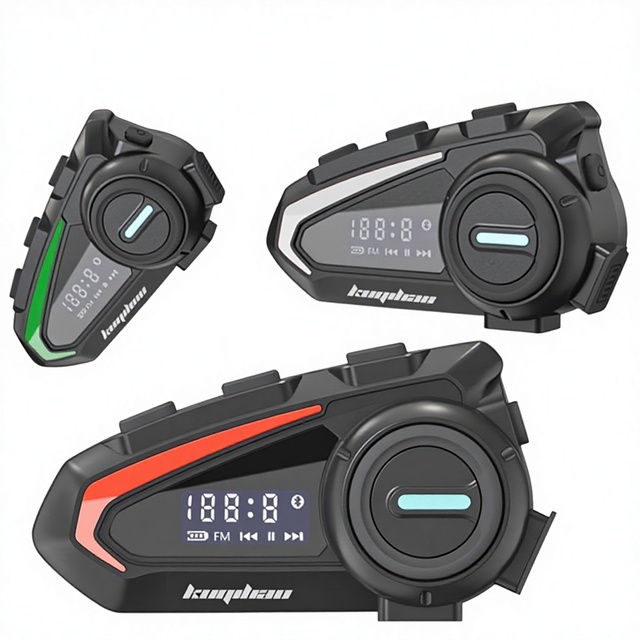 Motorcycle Helmet Led Lcd Display Headphone Full Helmet Long Endurance Wireless Waterproof Headset