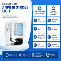 Iluminador IR de 80W 850nm, Luz Estroboscópica ANPR LPR, AC220V IP65, 16 LED, Aleación de Aluminio, Luz para Cámara de Matrícula, para Peaje y Estacionamiento