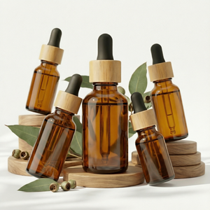 <b>Amber</b> Glass Dropper <b>Bottle</b> Cosmetic Serum Essential Oil Container Round Packaging 10ml 15ml 20ml 30ml 50ml 100ml/ - Product Image 1