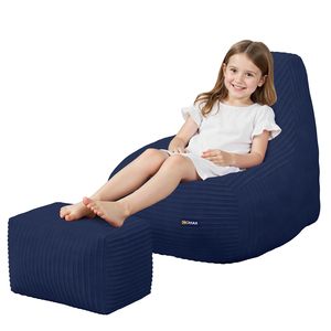 YILISTAR Kids Bean Bag Sillón de PANA con otomana para niños y niñas Espuma completa comprimida para sofás de sala de estar <span class=keywords><strong>Bebe</strong></span> - Product Image 1