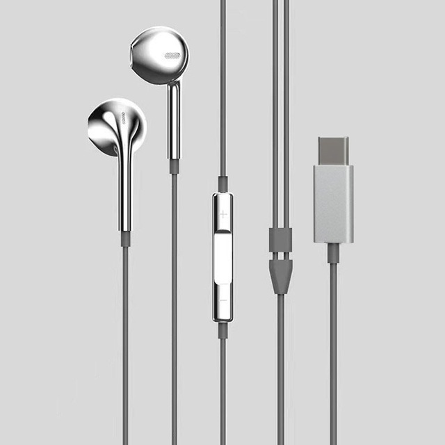 Universal Type-C In-ear Wired Headphones Cord TPE Material Heavy Bass Earphone D-026
