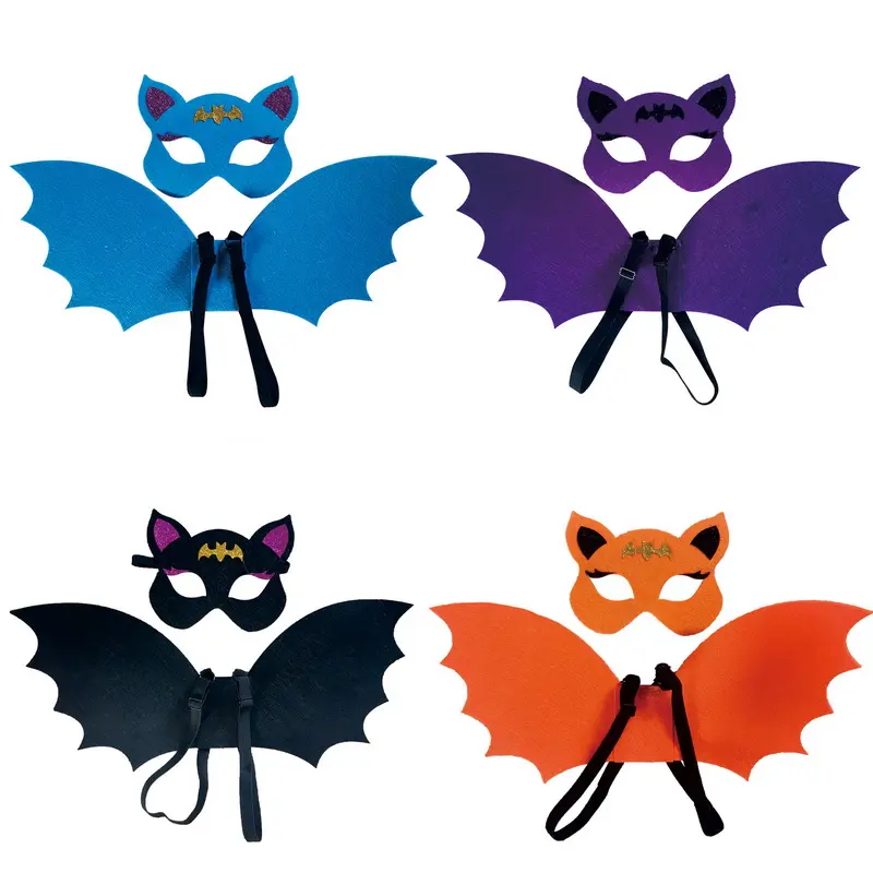 Kreative Maske und Flügels ets für Jungen Mädchen Halloween Fledermaus flügel Festival Lila Schwarz Farbe für Party Cosplay Zubehör Dekoration