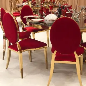 2021新设计红色特别奢华批发金色宴会婚礼活动中心桌椅套装