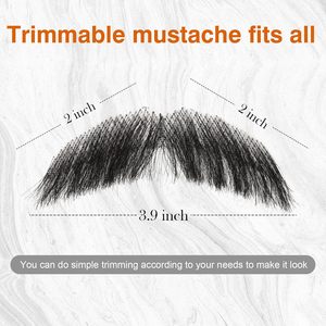 Barba e Zibetto Finti Realistici Annodati a Mano con Pizzo Invisibile, Stile Moderno per Cosplay, Halloween e Trucco Teatrale - Product Image 2