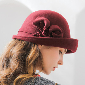 Sombrero de Lana con Lazo de Flores Estilo <span class=keywords><strong>Cala</strong></span> para Mujer, Otoño-Invierno, Casual, Personalizable, Modelo SH-1038 - Product Image 3