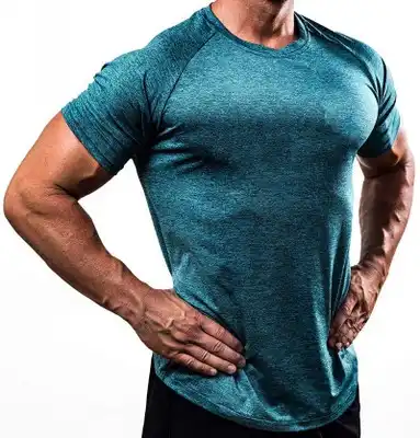 T-Shirts Pure Color Breadthable Fitness Shorts Sleeves Shirt for