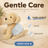Couches jetables pour chiens super absorbantes en non-tissé, anti-fuites, pour l'apprentissage de la propreté des chiens mâles et femelles, vente en gros d'usine OEM