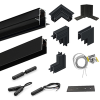 Système d'éclairage linéaire magnétique LED encastré moderne en aluminium 1m 2m 3m 48V avec alimentation pour spots