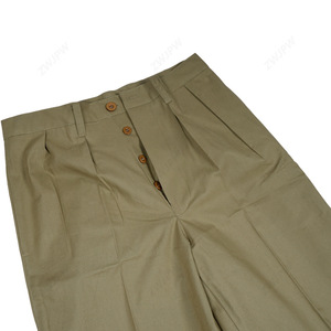 <span class=keywords><strong>Pantaloni</strong></span> Cachi <span class=keywords><strong>Verde</strong></span> Erba Cinese, <span class=keywords><strong>Pantaloni</strong></span> Plissettati in Twill di Cotone, Abbigliamento da Lavoro, Stile Retrò WWII, <span class=keywords><strong>Pantaloni</strong></span> Vintage - Product Image 3