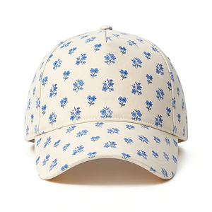 Gorra de Béisbol de 5 Paneles con Estampado Floral Azul – Gorra Trucker Ajustable para Estilo Urbano y Uso Diario - Product Image 1