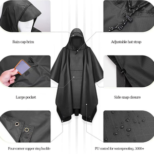 Poncho Impermeable con Capucha para Adultos con Bolsillo, Impermeable Ligero Unisex para Senderismo y Camping - Product Image 2