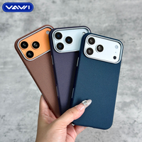 VAWI L182 Étui de téléphone TechWoven de luxe avec cadre d'objectif métallique, antichoc, antidérapant, magnétique pour iPhone 13~15 16 17 Pro Max