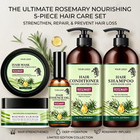 Ensemble de soins capillaires nourrissants et hydratants à la  romarin biologique, shampoing, après-shampoing, crème, huile, masque, combo pour adultes, vente en gros OEM ODM