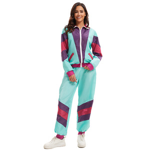 Conjunto <span class=keywords><strong>de</strong></span> Chaqueta y Pantalones Deportivos Retro Disco Hip-hop <span class=keywords><strong>de</strong></span> <span class=keywords><strong>los</strong></span> <span class=keywords><strong>80</strong></span> <span class=keywords><strong>para</strong></span> Adultos Unisex, Ropa <span class=keywords><strong>de</strong></span> Baile Otoñal, Transpirable y Resistente al Viento, Color Sólido - Product Image 6