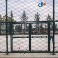 Clôture en fil de fer diamanté Cyclone en PVC vert pour terrains de sport scolaires, rouleaux de grillage à mailles losangées de 4,0 mm pour terrains de badminton