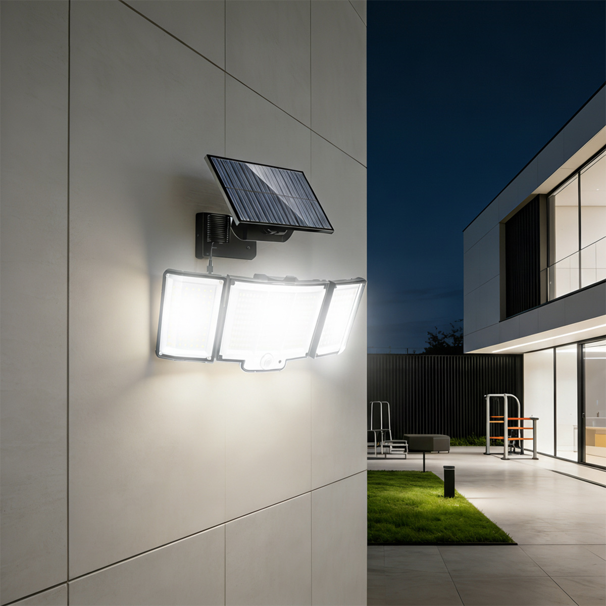 IP65 Waterproof Solar Garden Lamp 328 LEDs Motion Sensor Remote Control Outdoor Patio Landscape Wall Light Split Design Security