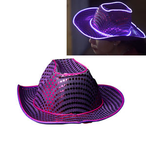 Ismart topi koboi ruangan holografis, topi kawat EL anak perempuan, topi modis, hiasan pesta untuk Halloween dan Tahun Baru, topi bertema luar angkasa menyala - Product Image 4