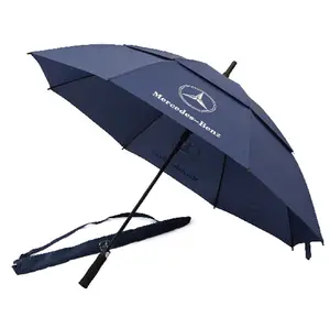 Blau 62 68 Zoll Extra Large Overs ize Double Canopy Belüfteter wind dichter Benz Automatic Open Golf Regenschirm für Werbezwecke