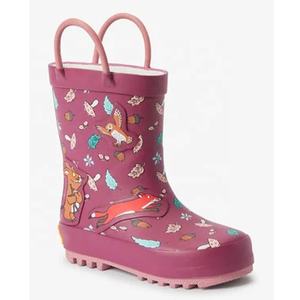 Toptan özel baskılı kauçuk yağmur çizmeleri çocuk tulumları yüksek Gait çocuklar dayanıklı kauçuk pamuk yaz anti-kaygan bahçe - Product Image 2