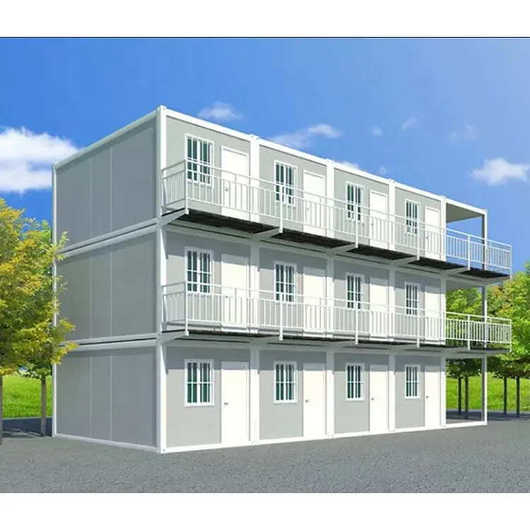 Maison de rangement modulaire en acier, 40 pieds, maison avec ensemble de meubles, pré-assemblée, deux étages, installation autonome