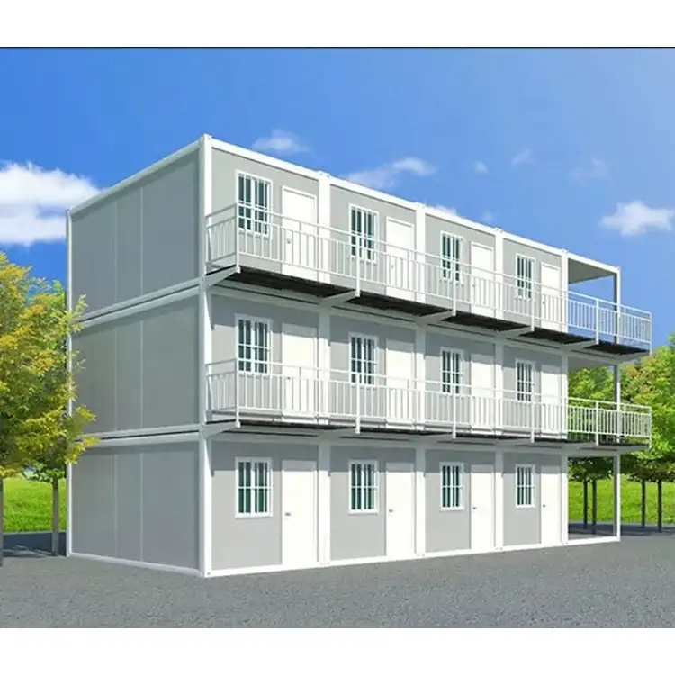 Prefabricated Two Story Modular Mobile Living Self Storage Flatpack Sale 40FT Steel Structure Container House With Furniture Set