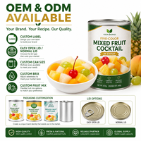 OEM ODM Private Label Gemengde Fruit Conserven 850g 12 blikjes per doos 36 maanden houdbaarheid Op kamertemperatuur bewaren