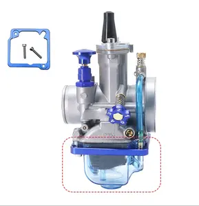 Tampa inferior do carburador para KSR EV P-WK, modelo de câmara flutuante de carburador de motocicleta de alto desempenho, transparente