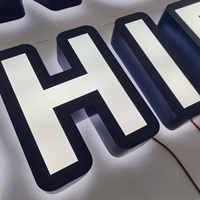 Lettres de canal LED en acrylique 3D éclairées à l'avant pour les panneaux de signalisation publicitaire d'intérieur de supermarché