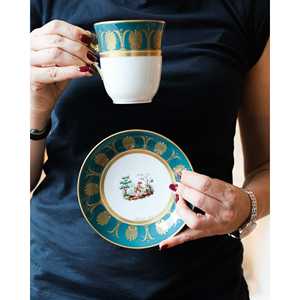 Richard Ginori <b>Ceramic</b> Coffee Cup Set Microwave and Dishwasher Safe Collectible Doccia Years Design Elegant <b>Italian</b> Design - Product Image 6