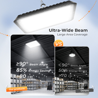 Lampu Gudang Garasi IP65 150W 120-130LM/W Desain Persegi DOB Anti Silau LED Ufo High Bay Light