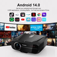 Projecteur intelligent Google TV Pxdodya prenant en charge Netflix, YouTube et plus de 4000 applications, haut-parleur 40W, projecteur de cinéma maison et de divertissement