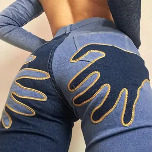 2022 Designer Damen Damage Jeans Distressed Jeans hose Bayan Kot Giyim Mujer Mid Waist Bleached Effect Ripped Bootcut Jeans