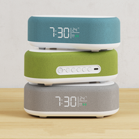 2025 Bestseller Telefon Ladegerät 6 in 1 Multifunktions 15W Schnell ladung Digitaler Wecker Drahtloser Ladegerät Lautsprecher RGB Lampe