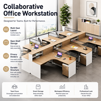 Bureau de travail moderne convertible en bois massif pour 2 à 6 personnes avec panneau en aluminium, conception modulaire stable pour usage commercial