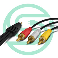 Câble audio vidéo stéréo 3,5 mm mâle vers 3 RCA mâle, adaptateur plaqué or, cordon AV pour appareil jack 3,5 mm vers téléviseur RCA