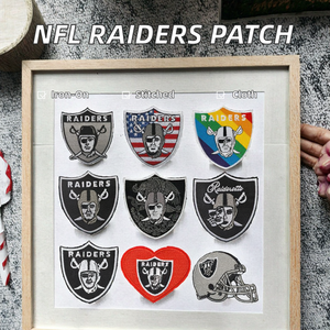 Patch brodé personnalisé en tissu feutre avec logo de l'équipe NFL RAIDERS, style thermocollant, pour chapeaux et vêtements - Product Image 2
