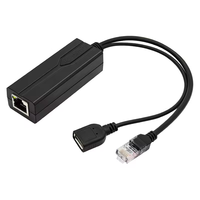 802.3Af/AT 48V 5V 2.4A Conector de interfaz hembra USB Separador de alimentación Ethernet Aislamiento Divisor PoE para interruptores de red IP