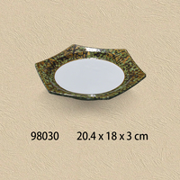 Service de vaisselle jetable en mélamine écologique de style japonais, assiettes et bols incassables, motif végétal