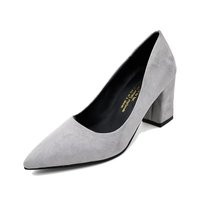 Chaussures à talons hauts épaisses sexy de grande taille Pompes de bureau élégantes Chaussures de fête de mariage bateau fille à bout pointu