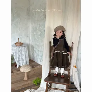 High-quality Wholesale Autumn Collection <strong>Girls</strong>' Vintage Fashionable Versatile Corduroy Vest <strong>Dress</strong> - Product Image 1