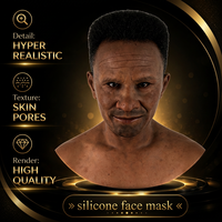 Masque en silicone pour homme vieillissant personnalisé avec rides réalistes, simulation de couleur de peau naturelle, masque de tête en silicone pour déguisement