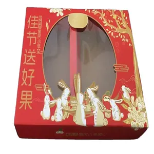 OEM Printed Kraft paper gift shipping fruit box packaging corrugated apple cartons with PET window