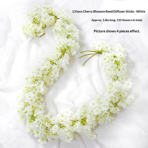 Guirlandes de fleurs de cerisier artificielles pour décoration suspendue intérieure, bandes de fleurs en rotin pour enroulement et recouvrement de tuyaux de climatisation - Product Image 4